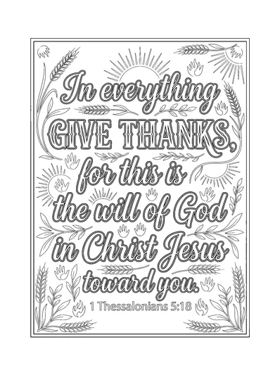 1 Thessalonians 5:18 Coloring Page