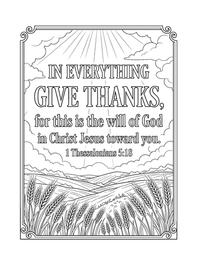 1 Thessalonians 5:18 Coloring Page
