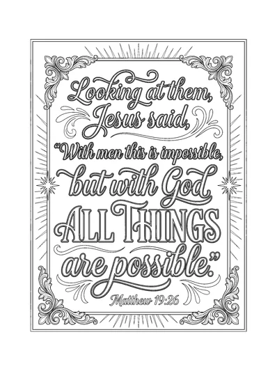 Matthew 19:26 Coloring Page