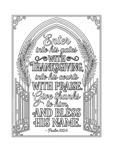 Psalms 100:4 Coloring Page