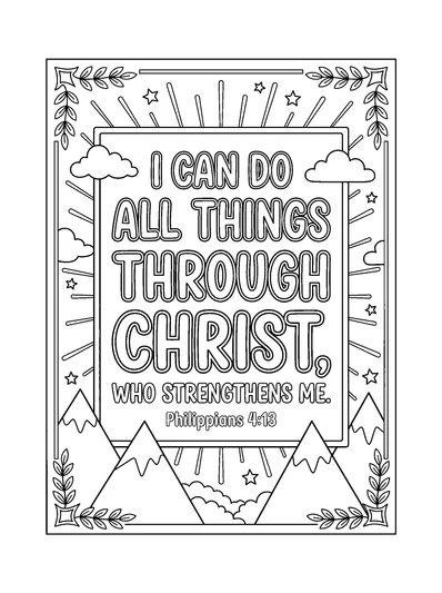 Philippians 4:13 Coloring Page