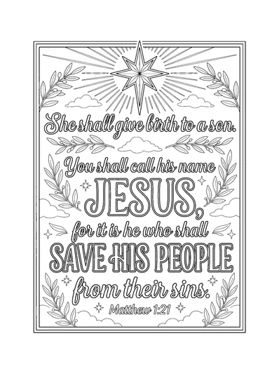 Matthew 1:21 Coloring Page