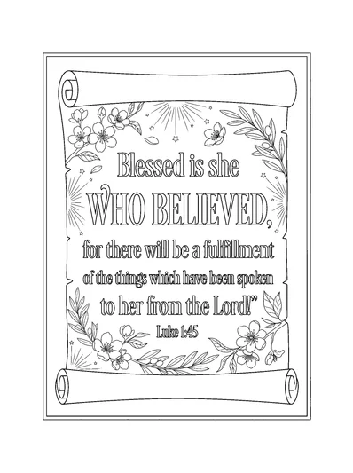 Luke 1:45 Coloring Page