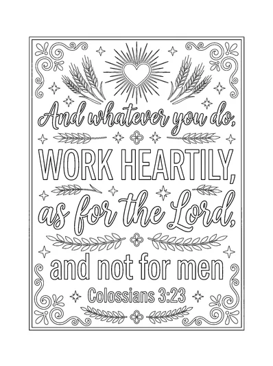 Colossians 3:23 Coloring Page