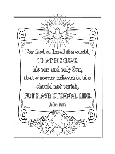 John 3:16 Coloring Page