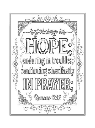Romans 12:12 Coloring Page