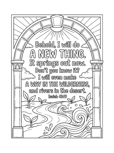 Isaiah 43:19 Coloring Page