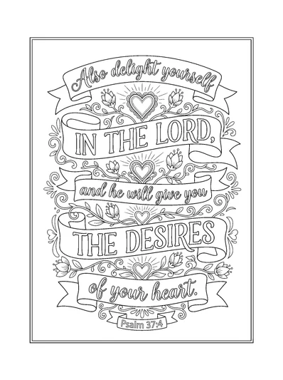 Psalms 37:4 Coloring Page