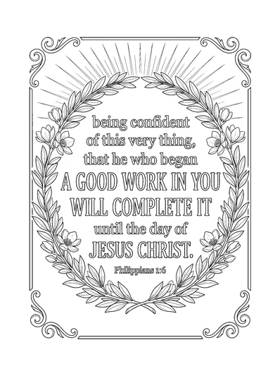 Philippians 1:6 Coloring Page