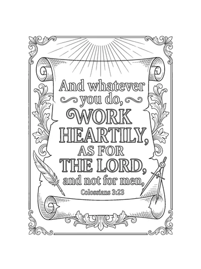 Colossians 3:23 Coloring Page