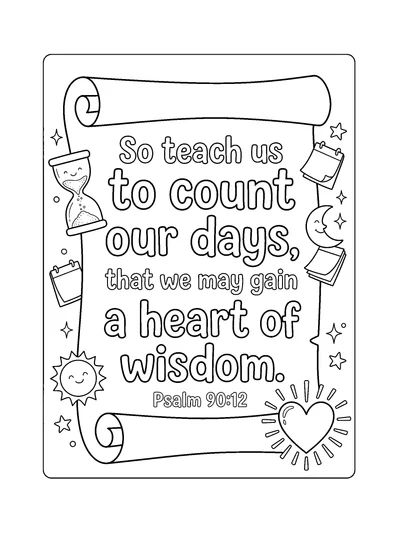 Psalms 90:12 Coloring Page