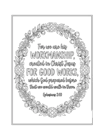 Ephesians 2:10 Coloring Page