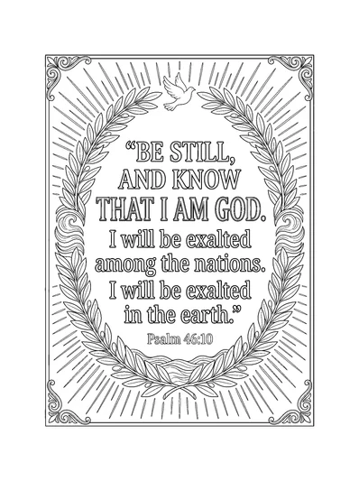 Psalms 46:10 Coloring Page