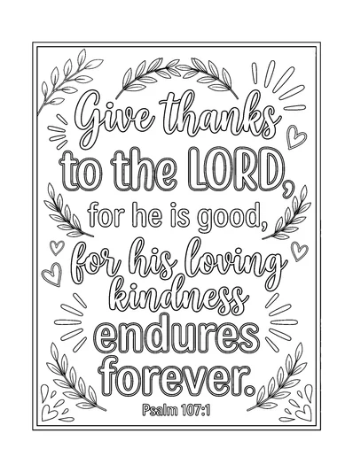 Psalms 107:1 Coloring Page