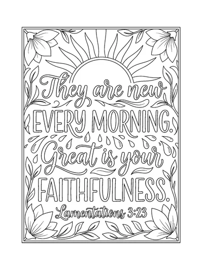 Lamentations 3:23 Coloring Page