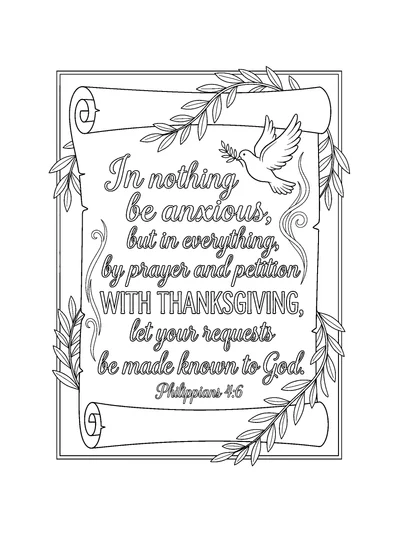 Philippians 4:6 Coloring Page