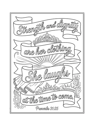 Proverbs 31:25 Coloring Page