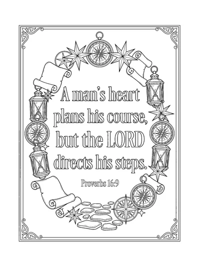 Proverbs 16:9 Coloring Page