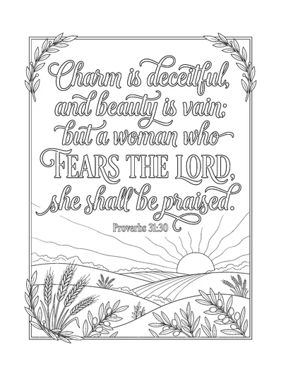 Proverbs 31:30 Coloring Page