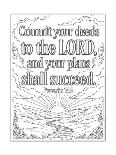 Proverbs 16:3 Coloring Page