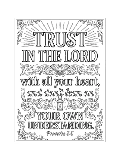 Proverbs 3:5 Coloring Page