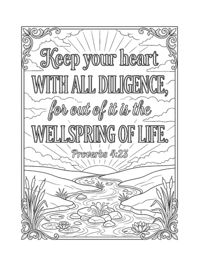 Proverbs 4:23 Coloring Page