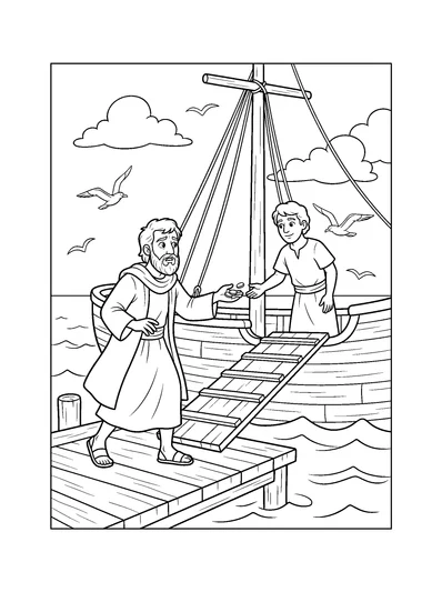 Jonah 1:3 Coloring Page