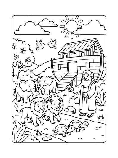 Genesis 7:8-9 Coloring Page