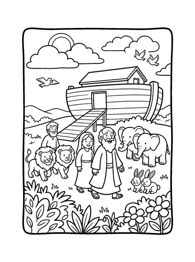 Genesis 8:18-19 Coloring Page