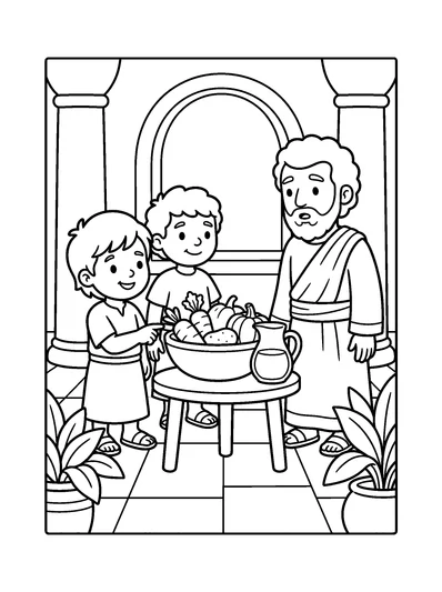 Daniel coloring page (Daniel 1:12)