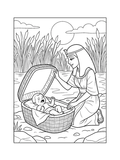 Exodus 2:6 Coloring Page