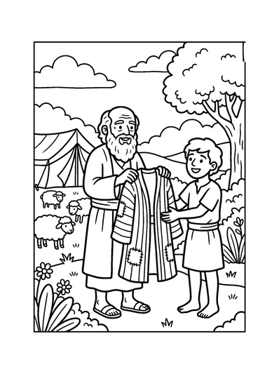Joseph and His Brothers coloring page (Genesis 37:3)