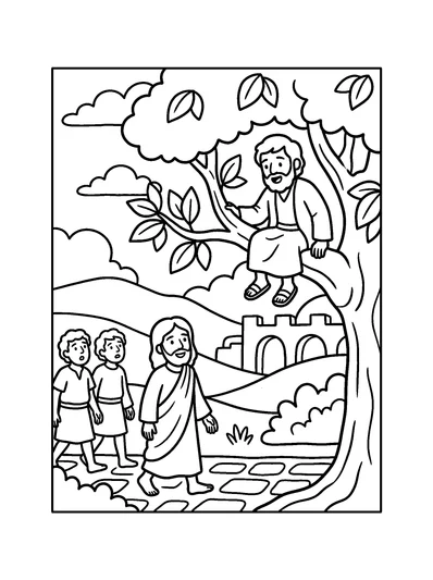 Luke 19:4 Coloring Page