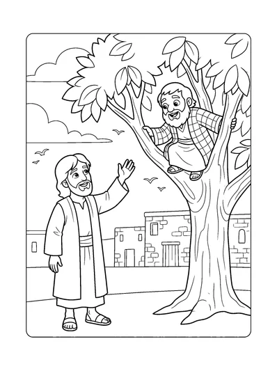 Luke 19:5 Coloring Page