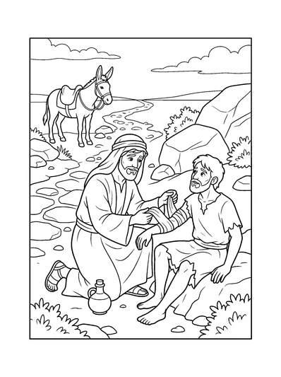 Luke 10:33 Coloring Page