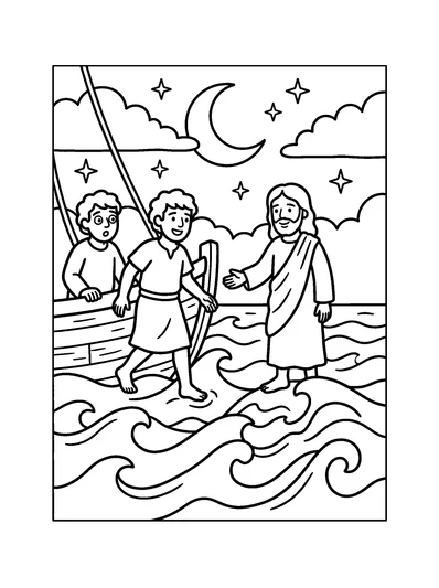 Matthew 14:29 Coloring Page