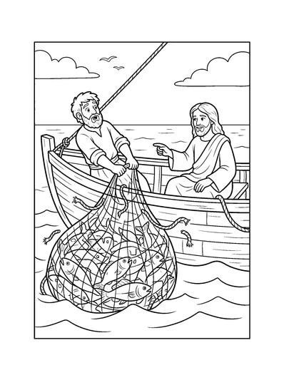Luke 5:6 Coloring Page
