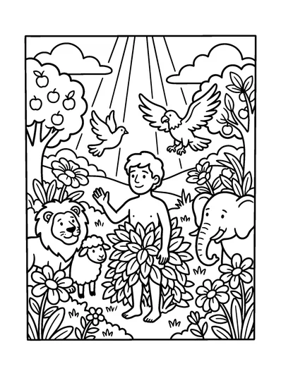 Genesis 2:19 Coloring Page