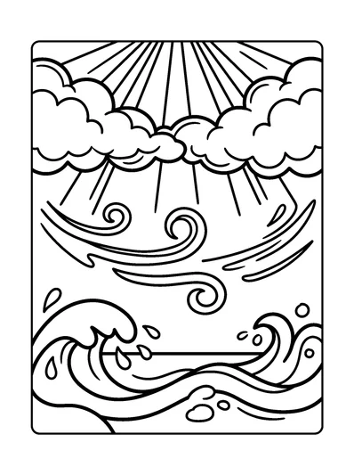 Genesis 1:7 Coloring Page