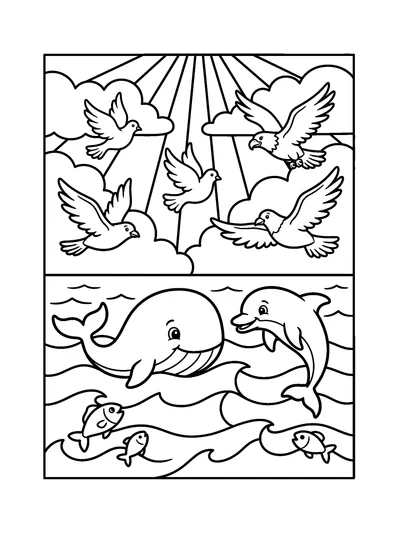 Genesis 1:21 Coloring Page