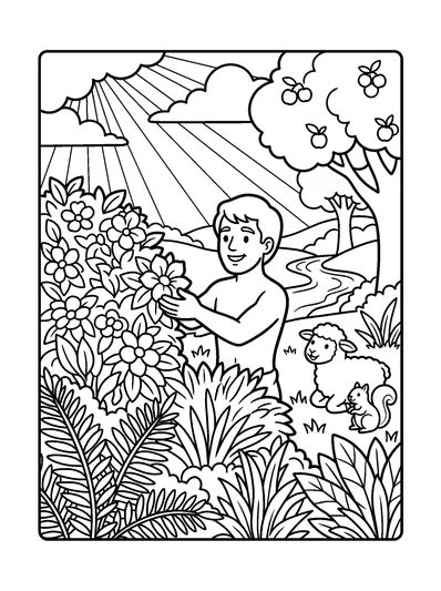 Genesis 2:15 Coloring Page