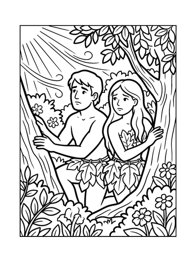 Genesis 3:8 Coloring Page