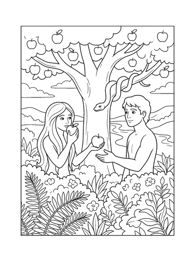 Genesis 3:6 Coloring Page