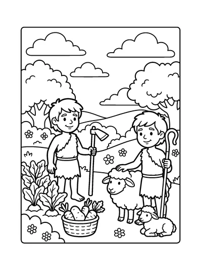 Genesis 4:2 Coloring Page