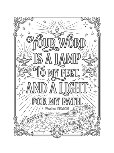 Psalms 119:105 Coloring Page