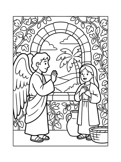 Luke 1:28 Coloring Page