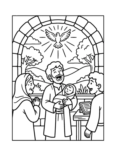 Luke 1:67-68 Coloring Page