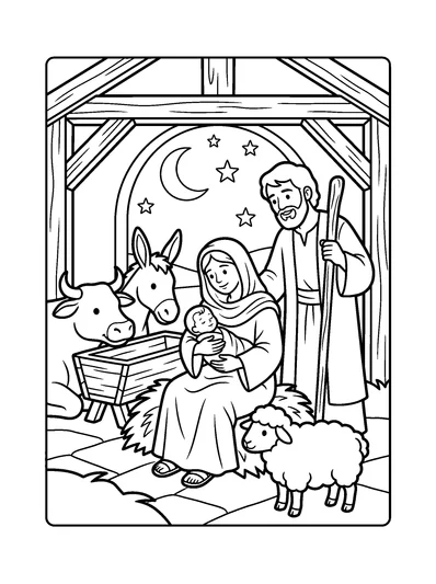 Luke 2:19 Coloring Page