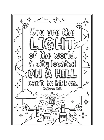 Matthew 5:14 Coloring Page