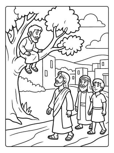 Luke 19:4 Coloring Page